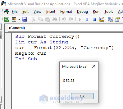 Formatting MsgBox for Currency Value