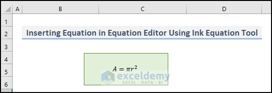 27- inserting an equation in Equation Editor through Ink Equation