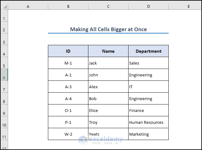 27- making all cells bigger at once in Excel