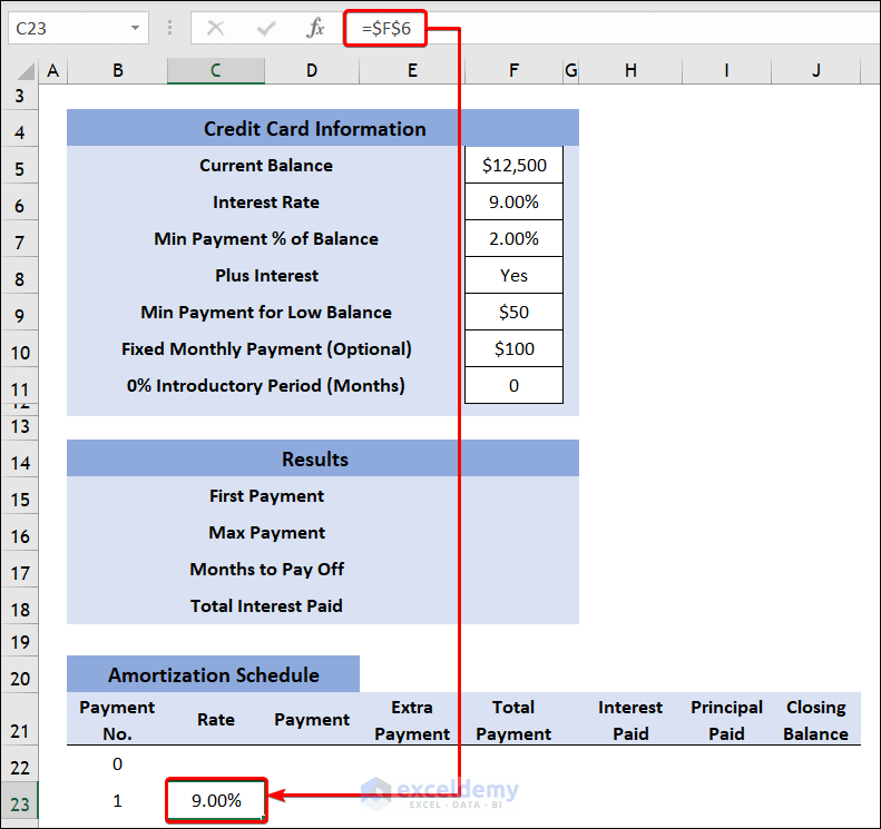 Amortization Schedule Rate