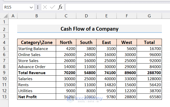 Cash Flow of a Company with Multiple Series