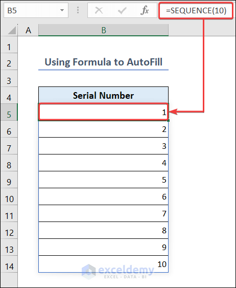 Use Formula to AutoFill