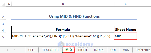 Using MID & FIND functions