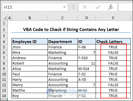 Excel VBA to Check If String Contains Letters: 3 Easy Ways - ExcelDemy