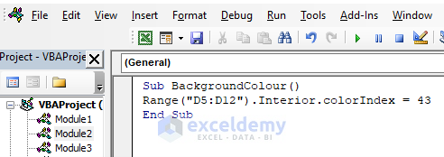 Writing code to change background color of Excel color index numbers