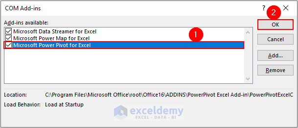 3- activating power pivot in Excel