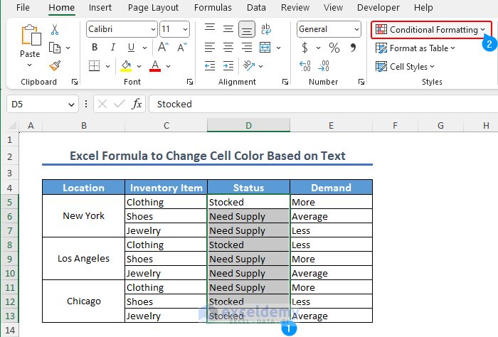 Selecting data range at first to use conditional formatting