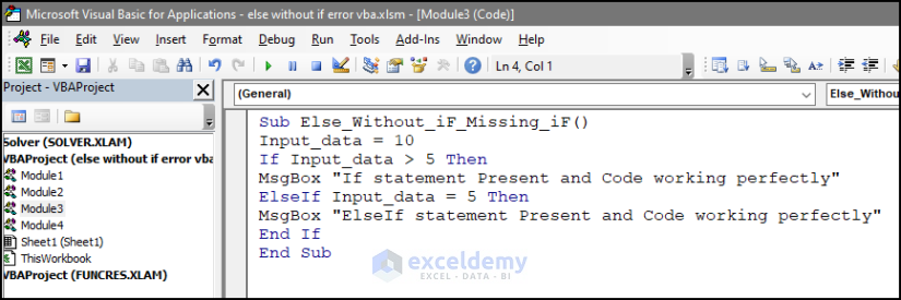 Elseif without if error due to lack of indentation