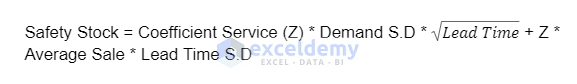 Arithmetic formula of safety stock when demand and lead time is dependent
