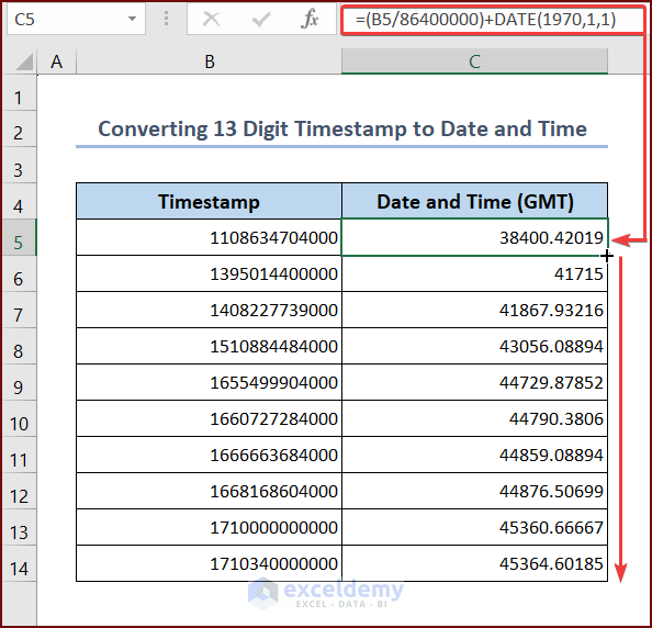 Using Fill Handle to Autofill Data with Excel DATE Formula