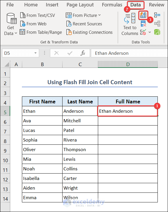 Use Flash Fill Command