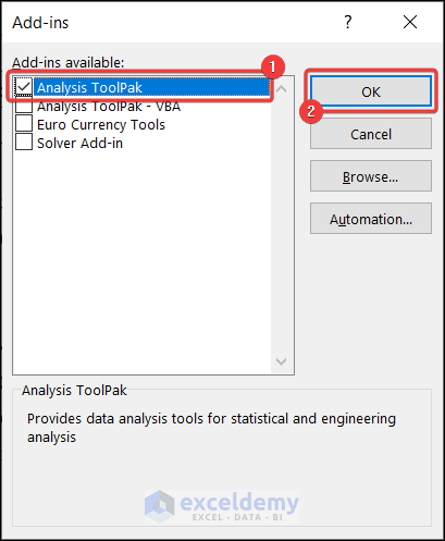 Analysis ToolPak Add-in