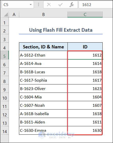 Use Flash Fill to Extract Data