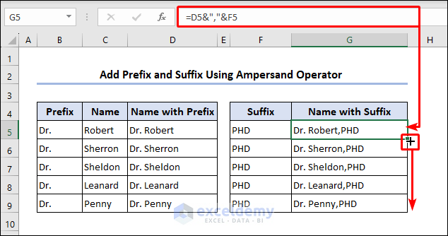 Add suffix using ampersand operator
