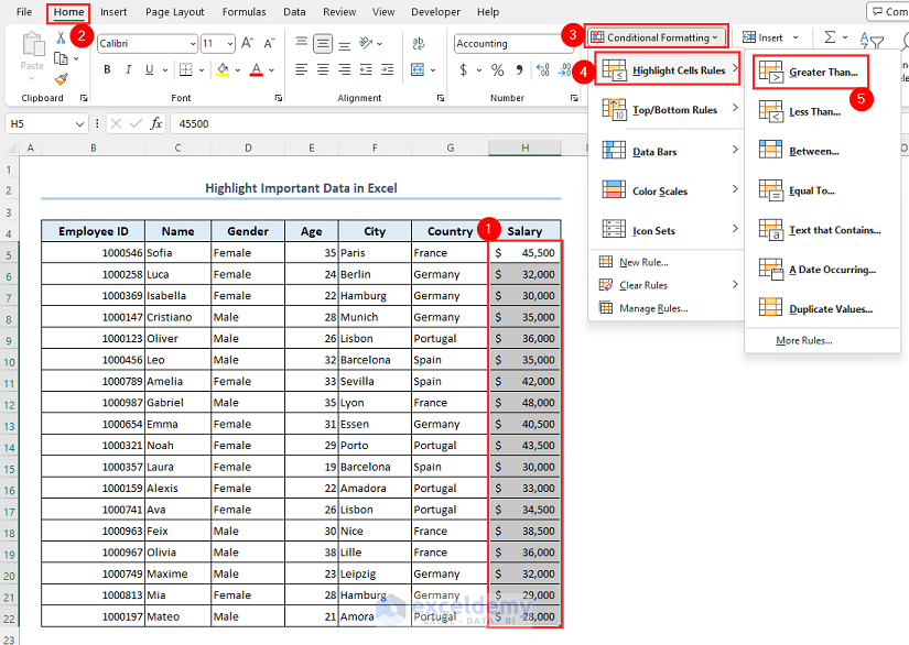 Using conditional formatting feature to organize data in Excel