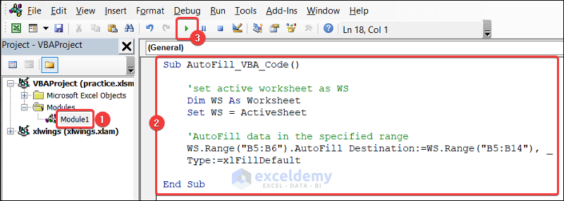 Insert Code in VBA Macro Editor