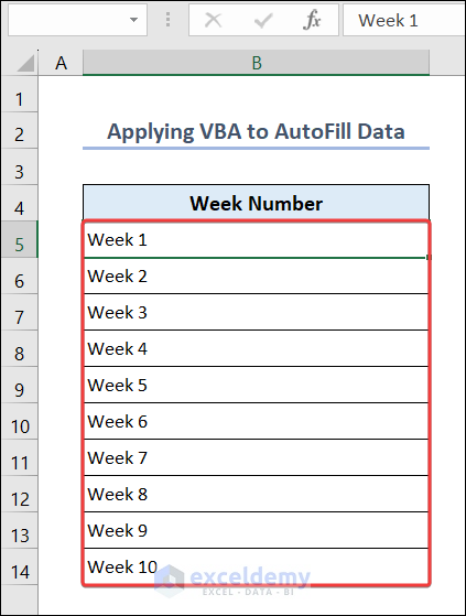 Apply VBA to AutoFill Data