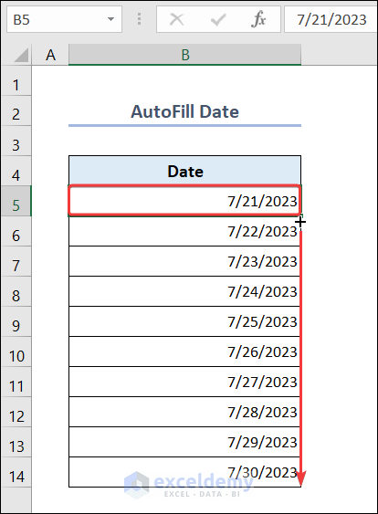 AutoFill Date