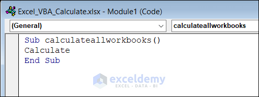Code to calculate All Open Workbooks