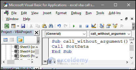 VBA code to call sub from another module without argument