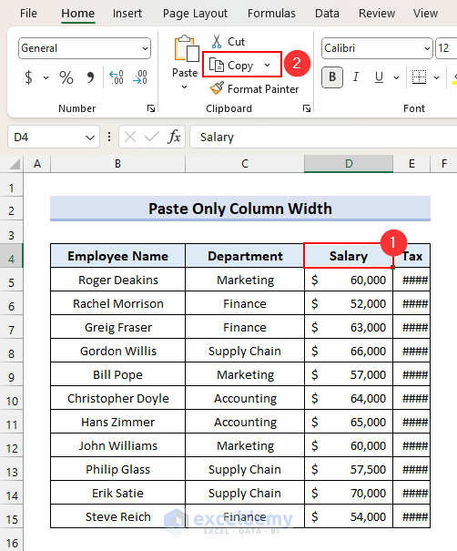 Copying Cell to Paste Column Width Only