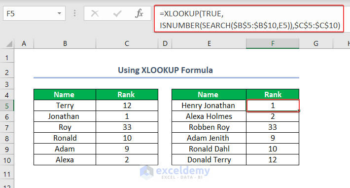 Inserting XLOOKUP Function