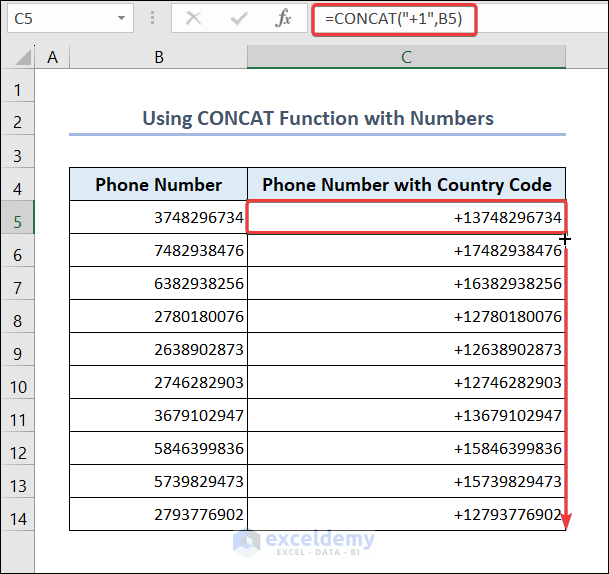 Numbers Joined with CONCAT Function