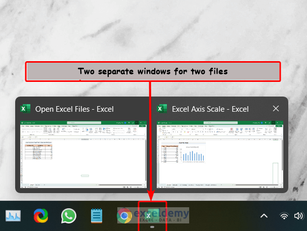 Two Separate Windows for two files in Excel