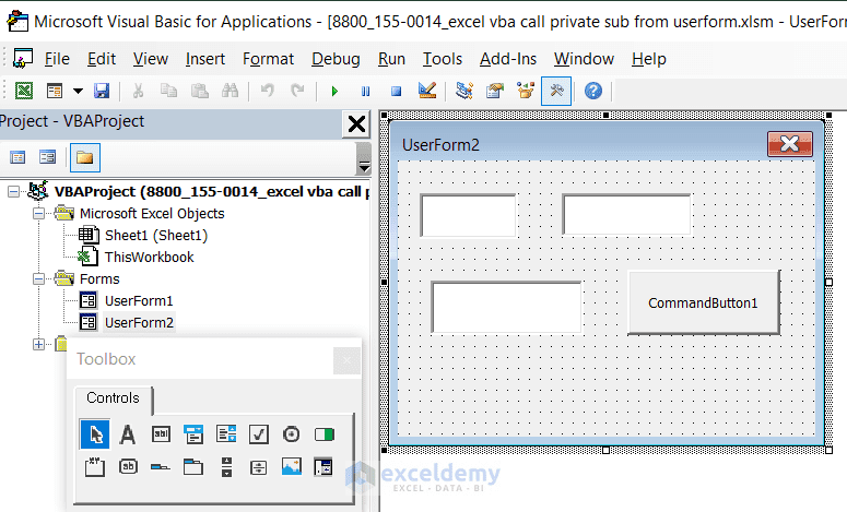 Designing UserForm