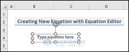 7- equation editor appeared after clicking on the Equation command