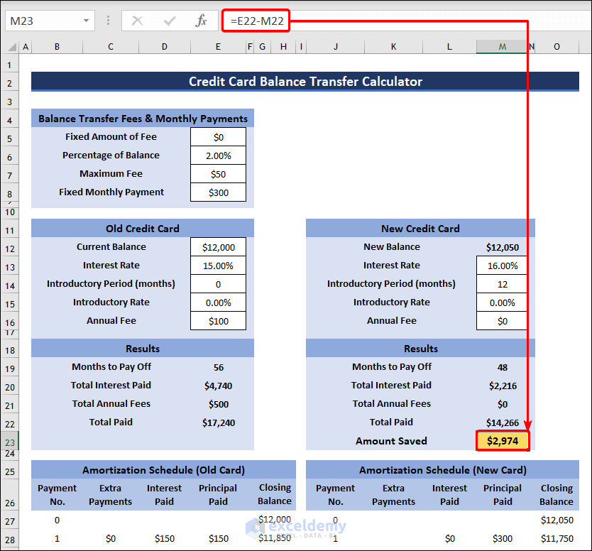 Calculate Amount Saved