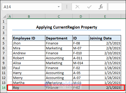 Applying CurrenRegion Property to Select Last Row