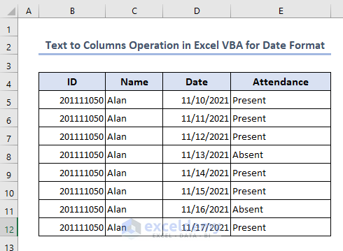 Final Outcome after applying the VBA code