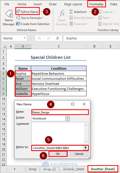 Naming Name_Range for Another Sheet in Excel Conditional Formatting with Named Range