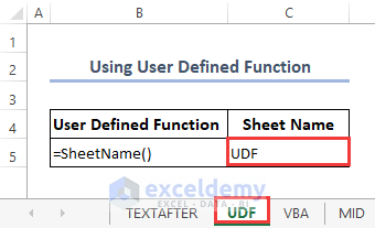 Using user defined function