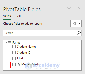 9- created new measure function to calculate median in Excel pivot table