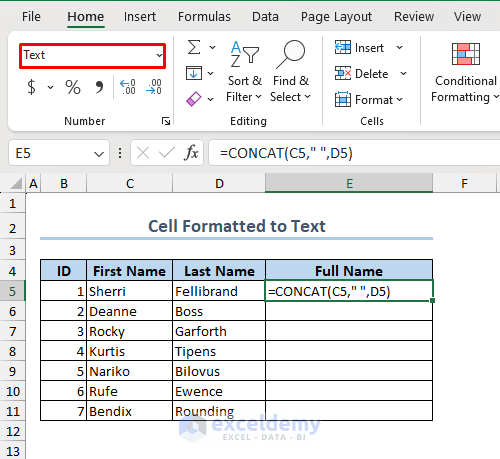 Cell Formatted to Text Don't Show Formula Result