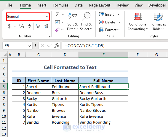 Converting Format to General Shows Formula Result