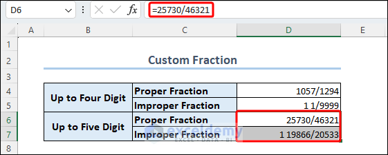 Custom Formatting Fraction up to 5 Digits