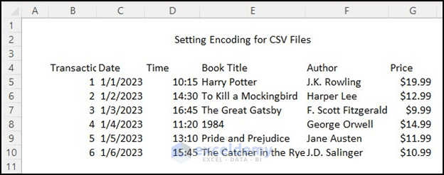 Setting Encoding for CSV files in Excel