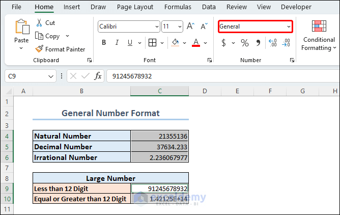 General Formatted Numbers