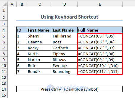 Keyboard Shortcut to Show Formulas