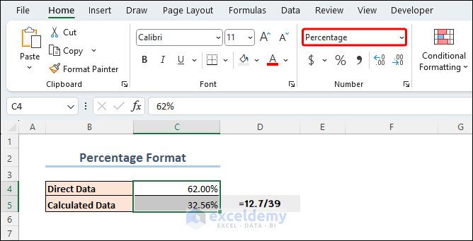 Showing Percentage Formatted Data