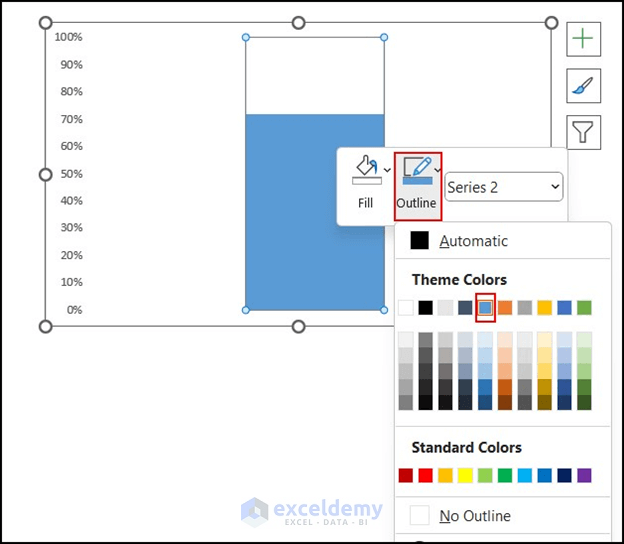 Selecting color of the outline of Excel chart