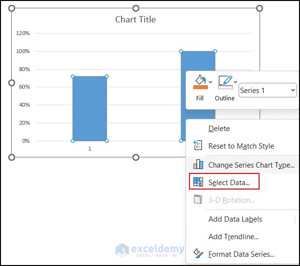Select Data option of Excel charts