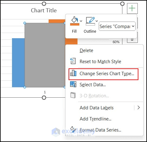 Change Series Chart Type option in Excel charts