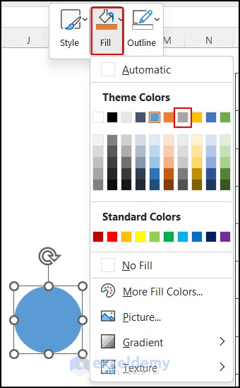 Changing Shape’s Fill color in Excel
