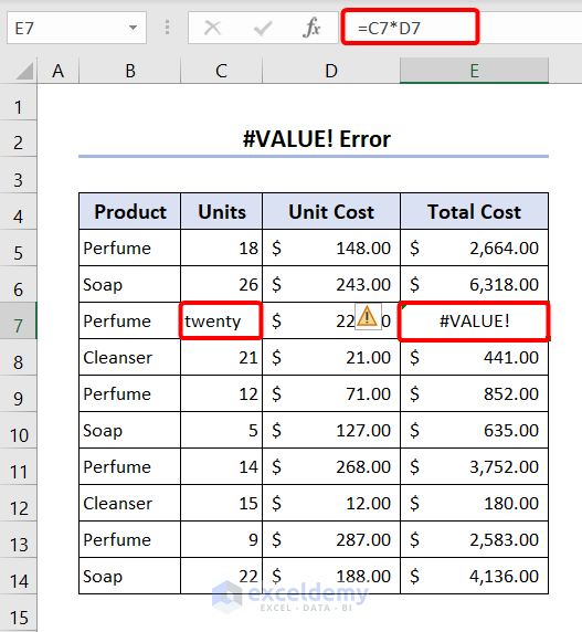 text entry instead of numerical value causing #value error