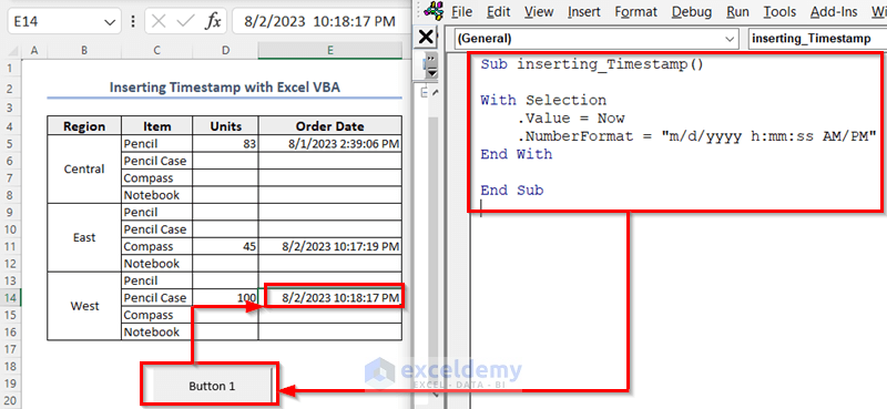 How to Insert Timestamp in Excel