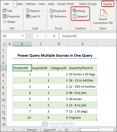 Overview of Power Query multiple sources in one query